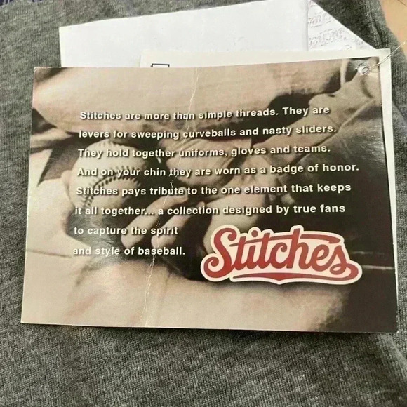 Stitches Men’s MLB Boston Red Sox Raglan T- Shirt Large Grey/Navy - Picture 5 of 9